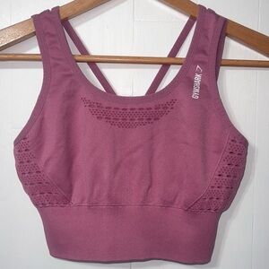 Gymshark Energy Seamless Sporty Strappy Back Sports Bra Pink S